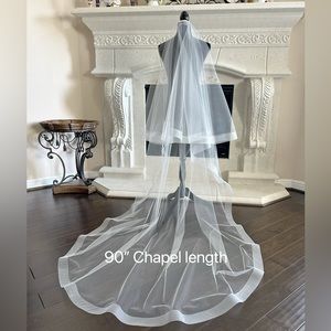 Horsehair trim wedding veil, made to order cathedral chapel wedding veil